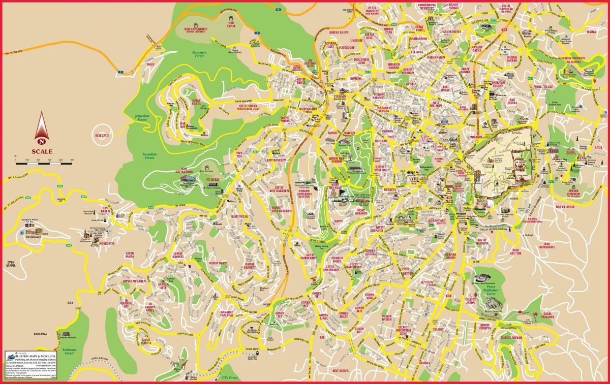 карта трамвайных станций Иерусалима