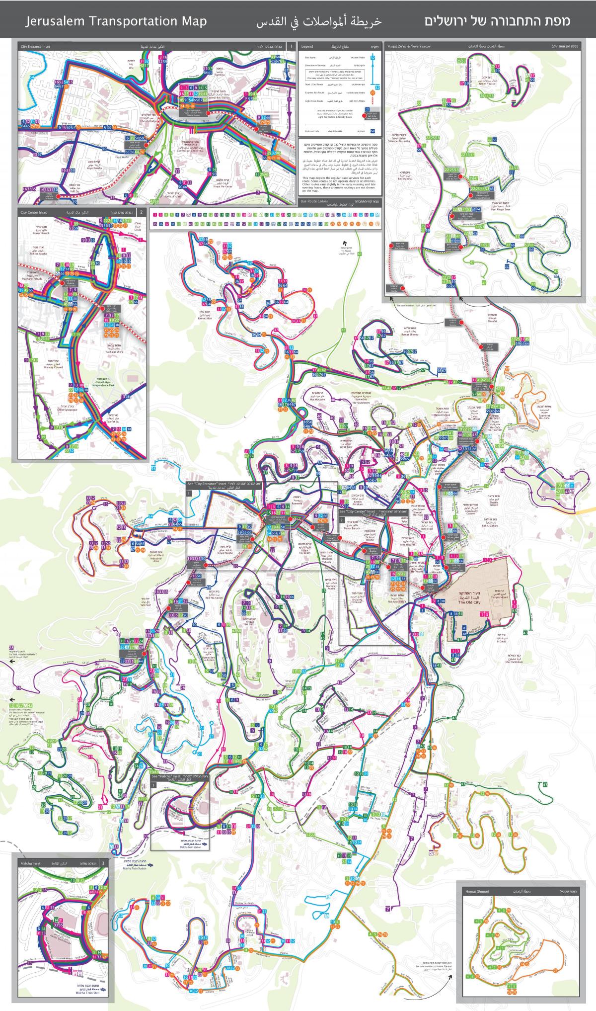 карта автовокзала Иерусалима
