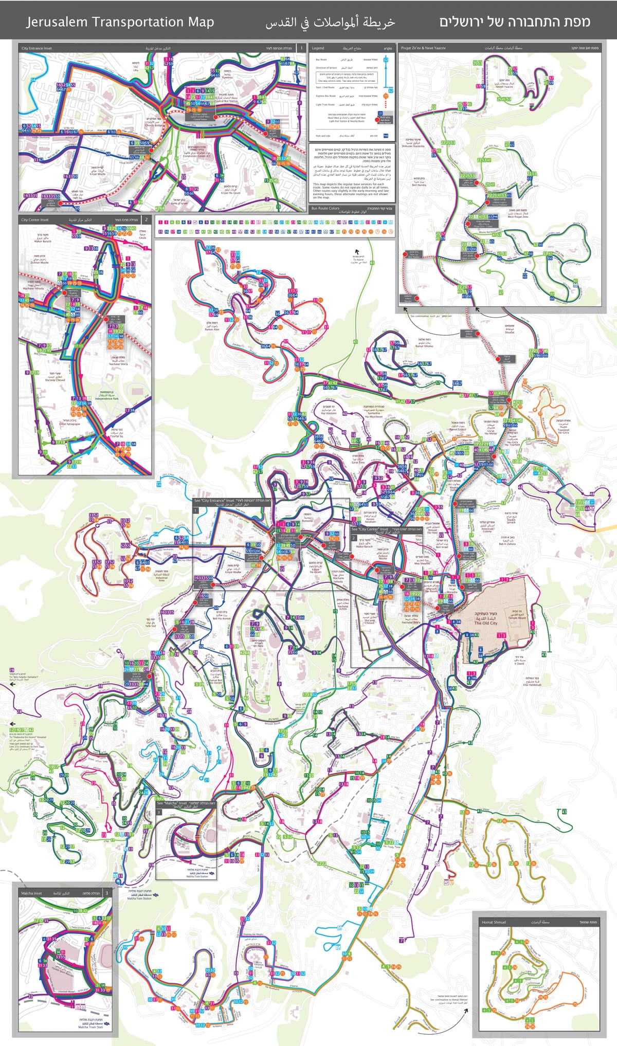 транспортная карта Иерусалима