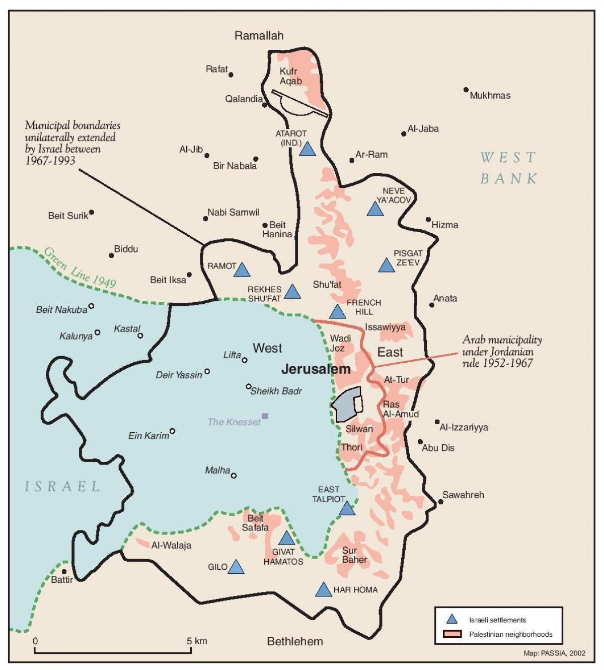 карта районов Иерусалима